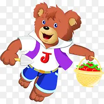 可爱卡通采摘食物杰米熊-空若网 可爱卡通采摘食物杰米熊-空若网