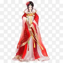白色红袍卡通美女-空若网 白色红袍卡通美女-空若网