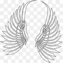 黑色线条翅膀海报-空若网 黑色线条翅膀海报-空若网