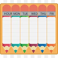 矢量手绘卡通课程表-空若网 矢量手绘卡通课程表-空若网