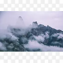薄雾山峰早晨摄影-空若网 薄雾山峰早晨摄影-空若网