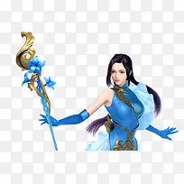 蓝色时尚权杖美女-空若网 蓝色时尚权杖美女-空若网