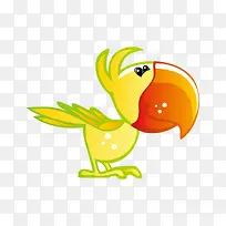 矢量卡通黄色可爱鹦鹉-空若网 矢量卡通黄色可爱鹦鹉-空若网