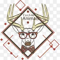 矢量手绘卡通鹿-空若网 矢量手绘卡通鹿-空若网