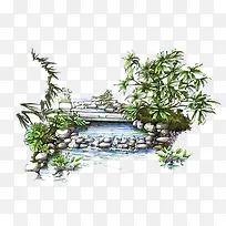 手绘河水-空若网 手绘河水-空若网