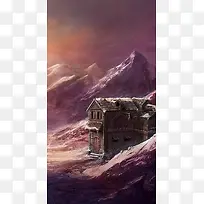 手绘木质房屋插画-空若网 手绘木质房屋插画-空若网