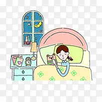晚安睡觉卡通女孩-空若网 晚安睡觉卡通女孩-空若网