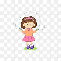插画女孩跳绳-空若网 插画女孩跳绳-空若网