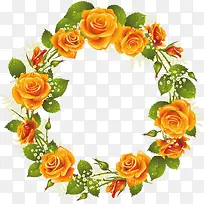 橙色花朵圆环-空若网 橙色花朵圆环-空若网