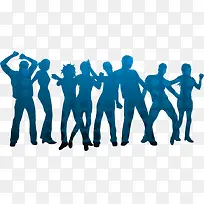 蓝色运动时尚人物剪影-空若网 蓝色运动时尚人物剪影-空若网