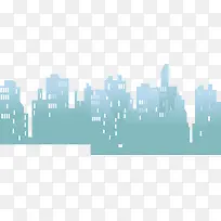 蓝色城市剪影-空若网 蓝色城市剪影-空若网