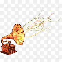 手绘留声机-空若网 手绘留声机-空若网