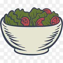 矢量手绘沙拉素材-空若网 矢量手绘沙拉素材-空若网