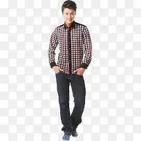 高清红色格子男式冬季衬衫-空若网 高清红色格子男式冬季衬衫-空若网
