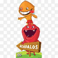 橙色吐舌卡通人物-空若网 橙色吐舌卡通人物-空若网