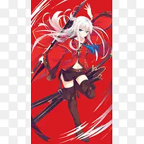 手绘插画红衣女孩-空若网 手绘插画红衣女孩-空若网