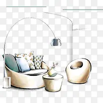 手绘室内书房创意-空若网 手绘室内书房创意-空若网