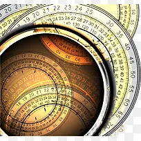 矢量手绘金色圆表-空若网 矢量手绘金色圆表-空若网