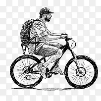 素描骑行免抠-空若网 素描骑行免抠-空若网