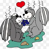 相爱的松鼠矢量-空若网 相爱的松鼠矢量-空若网