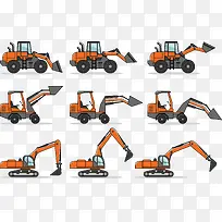 矢量挖掘机-空若网 矢量挖掘机-空若网