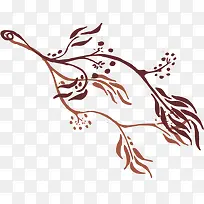 棕色简笔画树枝-空若网 棕色简笔画树枝-空若网