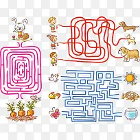 矢量卡通动物和迷宫-空若网 矢量卡通动物和迷宫-空若网