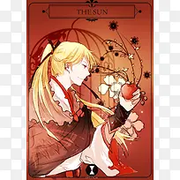 手绘插画金色长发-空若网 手绘插画金色长发-空若网