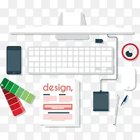 矢量扁平化办公桌-空若网 矢量扁平化办公桌-空若网