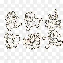 手绘棕色手绘动物-空若网 手绘棕色手绘动物-空若网