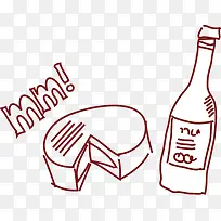 手绘棕色线条食物-空若网 手绘棕色线条食物-空若网