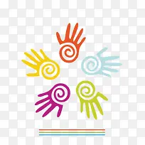 彩色手绘手掌-空若网 彩色手绘手掌-空若网