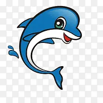 卡通手绘蓝色海豚-空若网 卡通手绘蓝色海豚-空若网