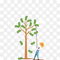 矢量扁平化摇钱树-空若网 矢量扁平化摇钱树-空若网