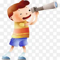 好奇男孩夏日插画-空若网 好奇男孩夏日插画-空若网