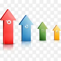 彩色立体科技箭头-空若网 彩色立体科技箭头-空若网