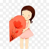手绘女孩七夕卡通插画-空若网 手绘女孩七夕卡通插画-空若网