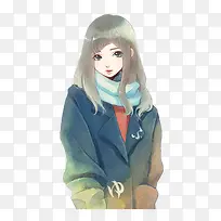 手绘插画女孩卡通-空若网 手绘插画女孩卡通-空若网