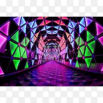 彩色炫光科技走廊-空若网 彩色炫光科技走廊-空若网