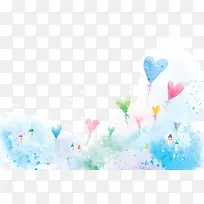 水粉蓝色简约爱心-空若网 水粉蓝色简约爱心-空若网