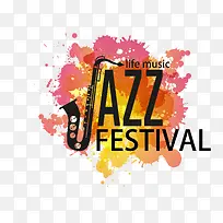 水彩爵士音乐节海报矢量图-空若网 水彩爵士音乐节海报矢量图-空若网