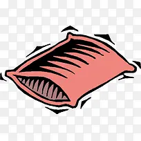 卡通红色枕头矢量-空若网 卡通红色枕头矢量-空若网