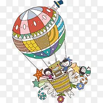 卡通热汽球-空若网 卡通热汽球-空若网