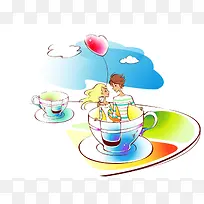 杯子中的情侣-空若网 杯子中的情侣-空若网