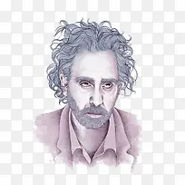 紫色插画大叔-空若网 紫色插画大叔-空若网