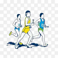 简约马拉松插画-空若网 简约马拉松插画-空若网