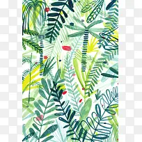 手绘插画简约绿色-空若网 手绘插画简约绿色-空若网