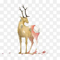 卡通受伤的麋鹿手绘-空若网 卡通受伤的麋鹿手绘-空若网