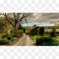 英格兰村庄小道摄影图-空若网 英格兰村庄小道摄影图-空若网