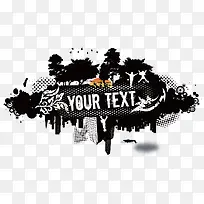 水墨树和人-空若网 水墨树和人-空若网